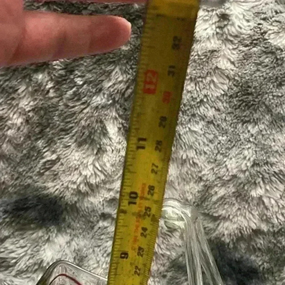 Romantic Red and Green on Clear Swirl  Art Glass Vase Handbag Purse - Picture 9 of 13